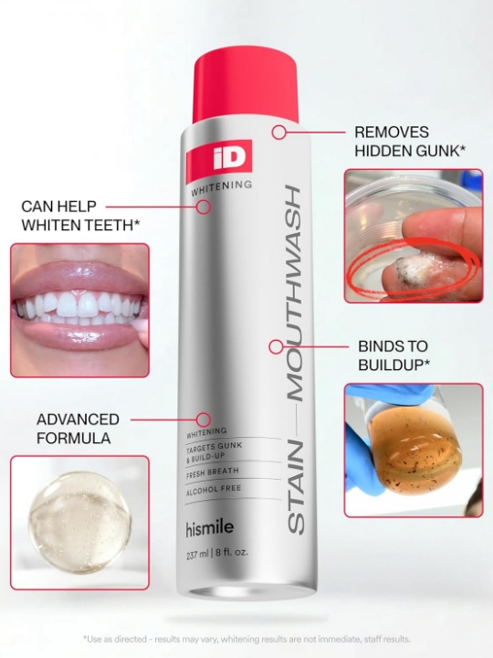 Hismile iD Stain Whitening Mouthwash 237ml